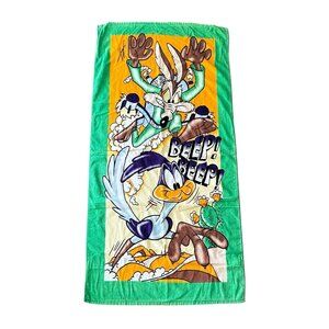 Vintage Looney Tunes Roadrunner And Wile E Coyote Beach Towel